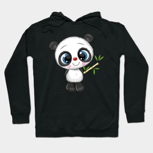 Cute panda with bamboo stick Hoodie